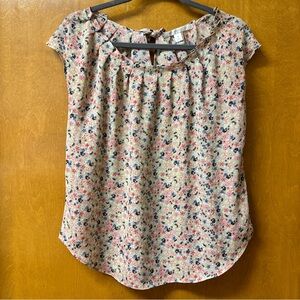 LC Lauren Conrad Floral Blouse in Pink and Blue